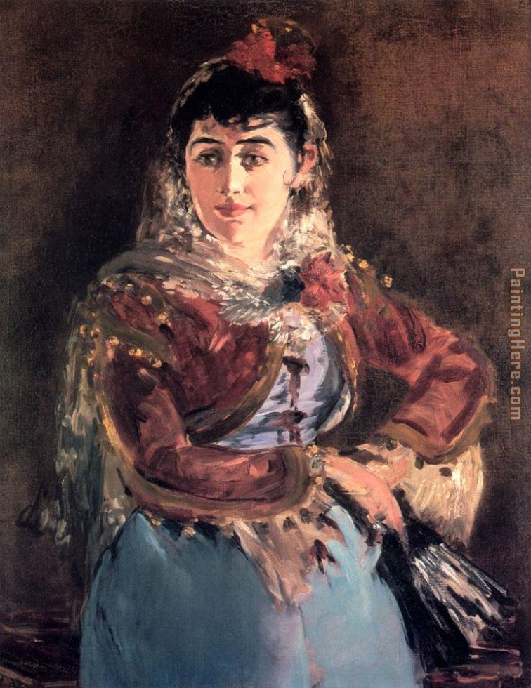 Portrait of Emilie Ambre in the role of Carmen painting - Edouard Manet Portrait of Emilie Ambre in the role of Carmen art painting